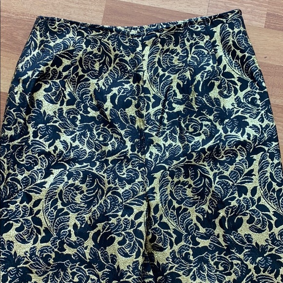 VTG Lucra Di Lorenzoni gold damask 60s pants 10 - Picture 2 of 6